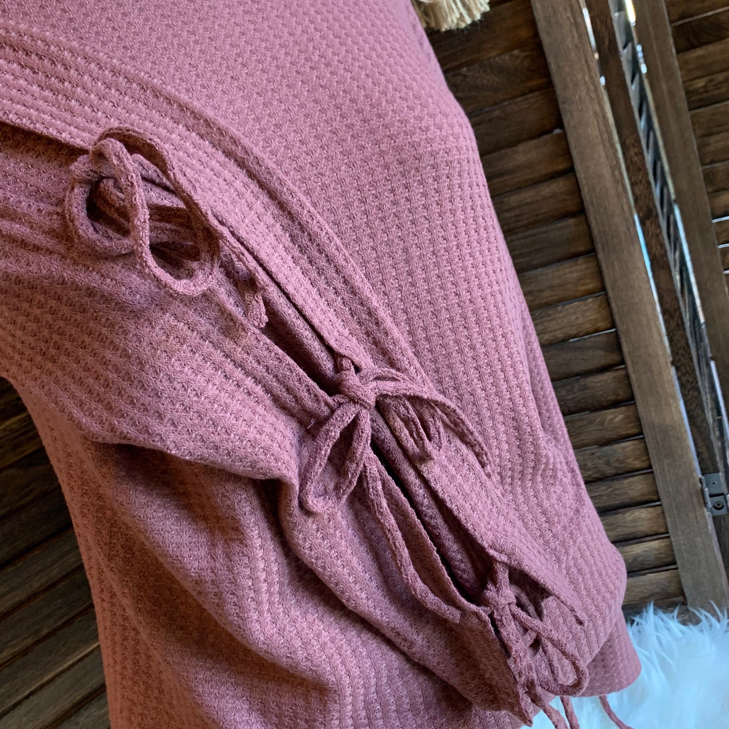 Mauve Bow Sleeve Top