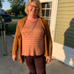 Rust Ivory Striped Top PLUS Sizes