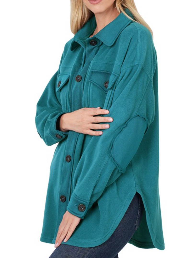 Fleece Shacket - Teal