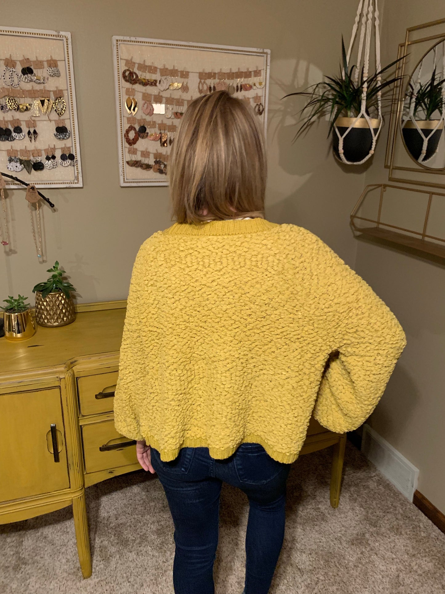 Popcorn Balloon Sweater Golden Wasabi