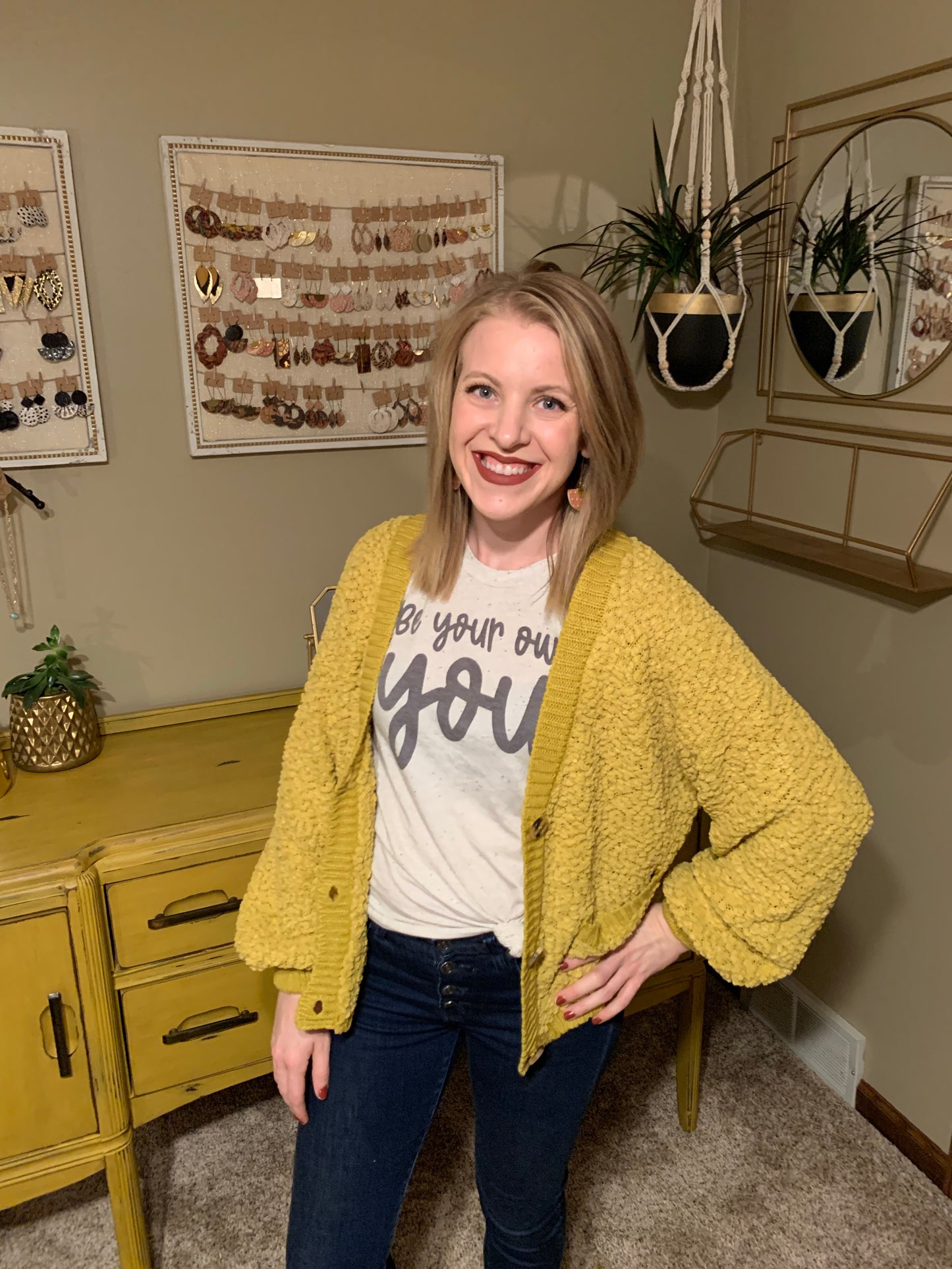 Popcorn Balloon Sweater Golden Wasabi