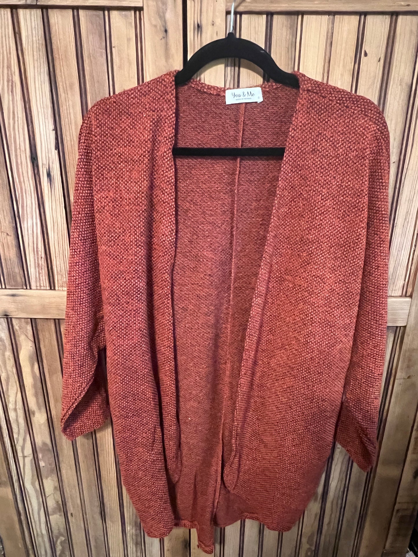 Jacquard Rust Cardigan