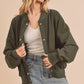 COZY BOMBER JACKET-Available in 2 Colors