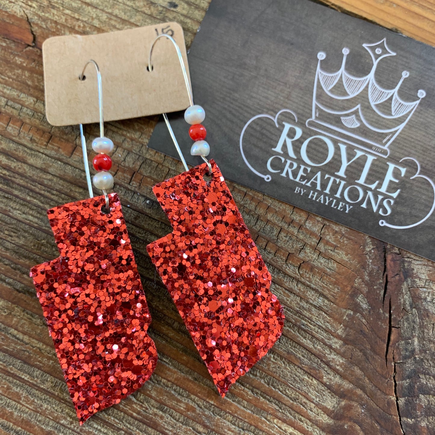 Nebraska - Red Glitter Beads