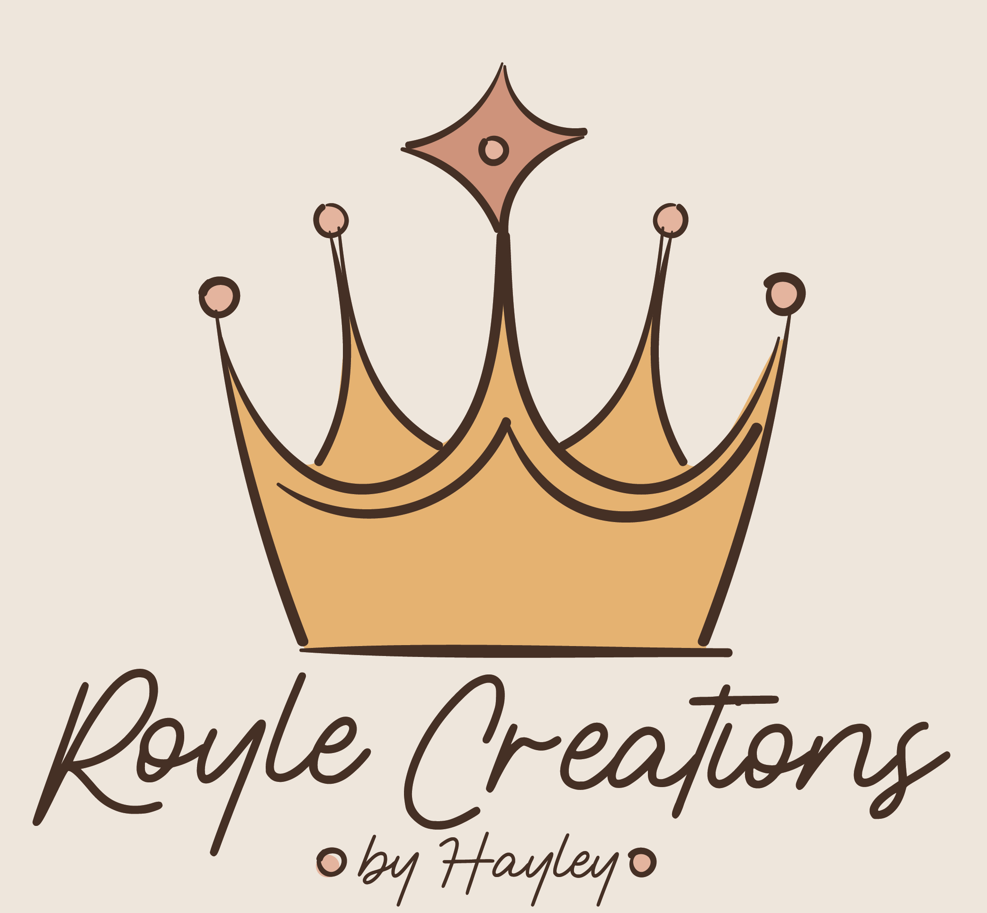 Royle Creations Gift Card with golden yellow crown and pink accents