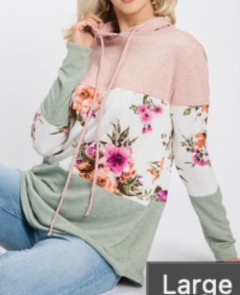 Floral Color Block Sweatshirt